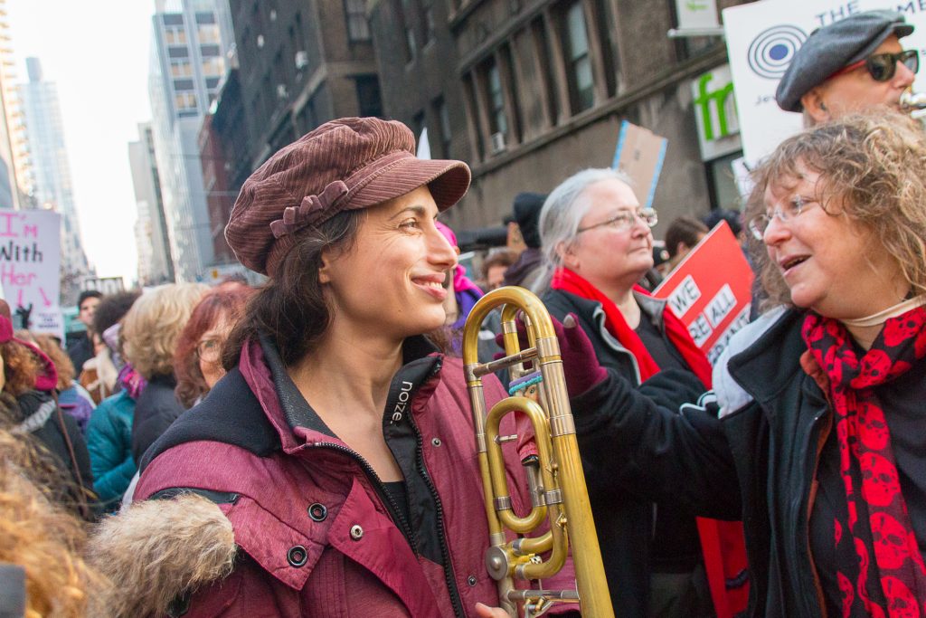 Women protesting at the New York City Womens March